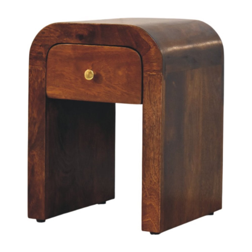 16" Chestnut Solid Wood One Drawer Nightstand