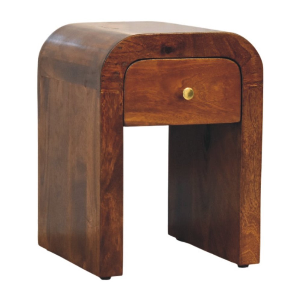 16" Chestnut Solid Wood One Drawer Nightstand