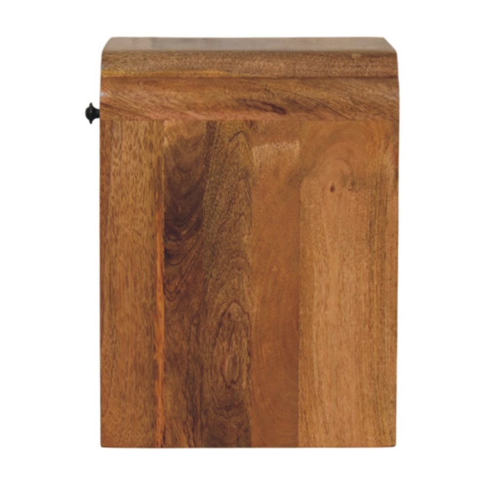 16" Oak Solid Wood One Drawer Scallop Edge Nightstand
