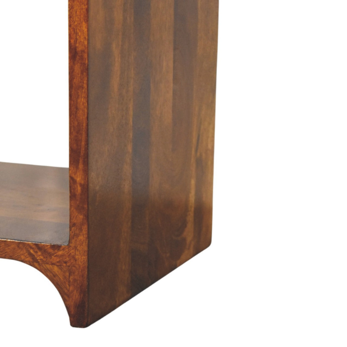 16" Chestnut Solid Wood One Drawer Scallop Edge Nightstand