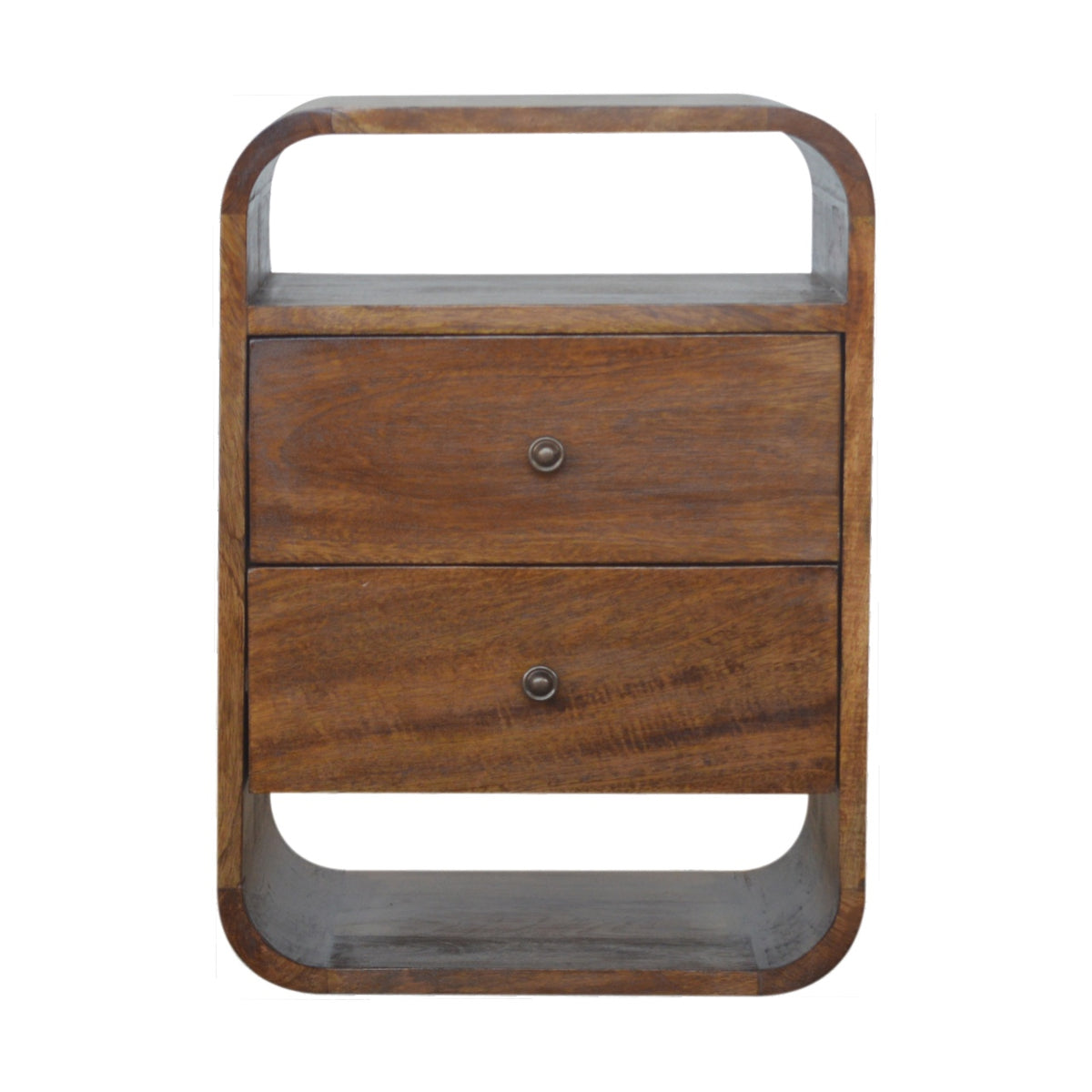 22" Chestnut Solid Wood Two Drawer Nightstand