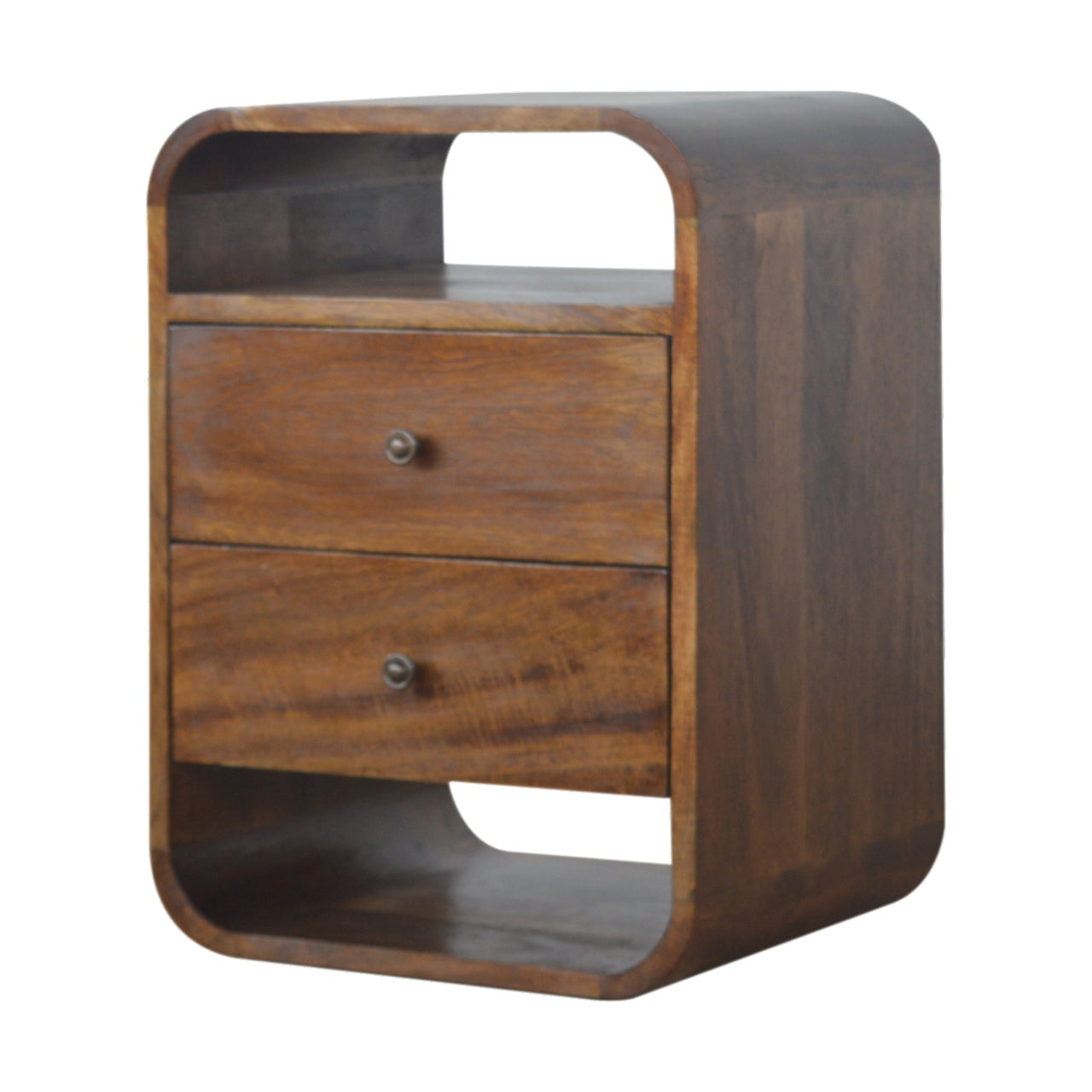 22" Chestnut Solid Wood Two Drawer Nightstand