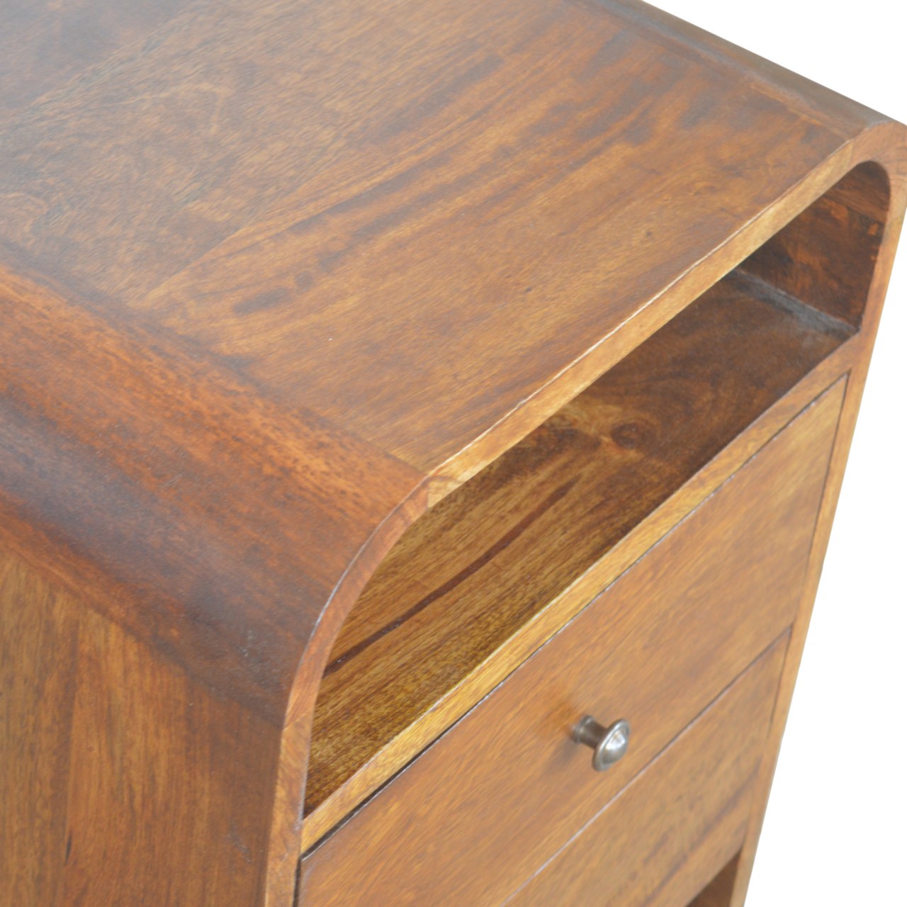 22" Chestnut Solid Wood Two Drawer Nightstand