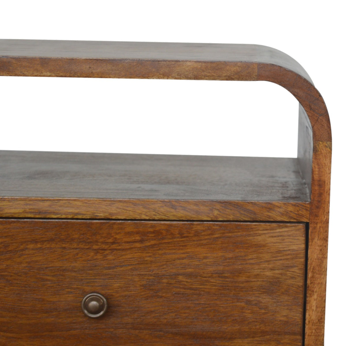 22" Chestnut Solid Wood Two Drawer Nightstand