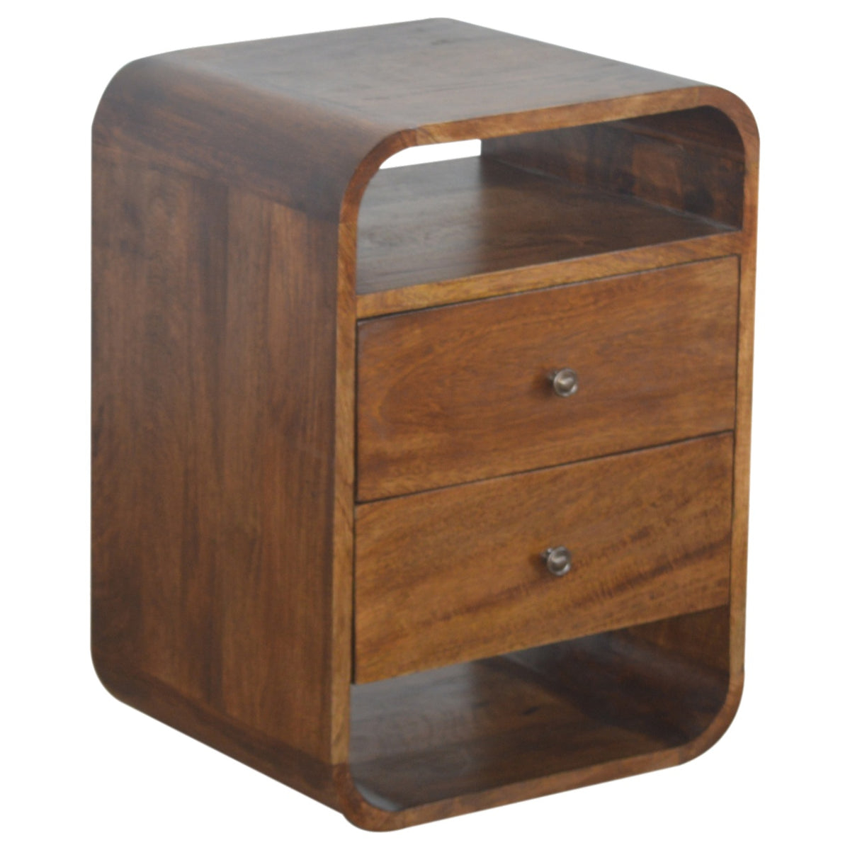 22" Chestnut Solid Wood Two Drawer Nightstand