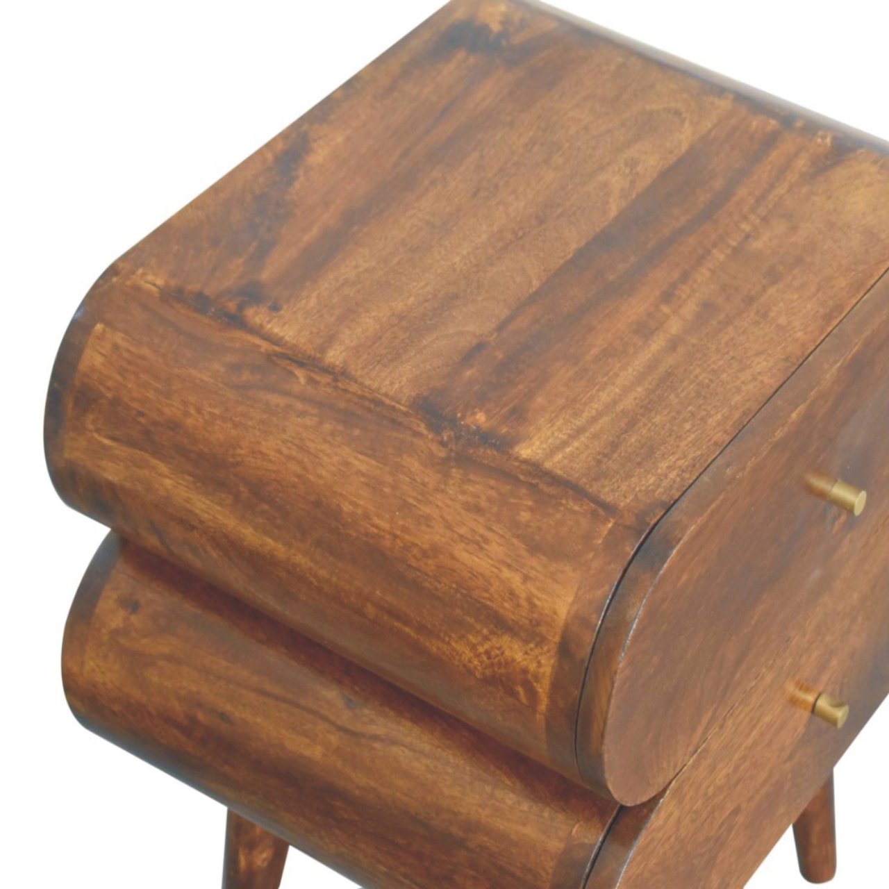 20" Chestnut Solid Wood Two Drawer Nightstand