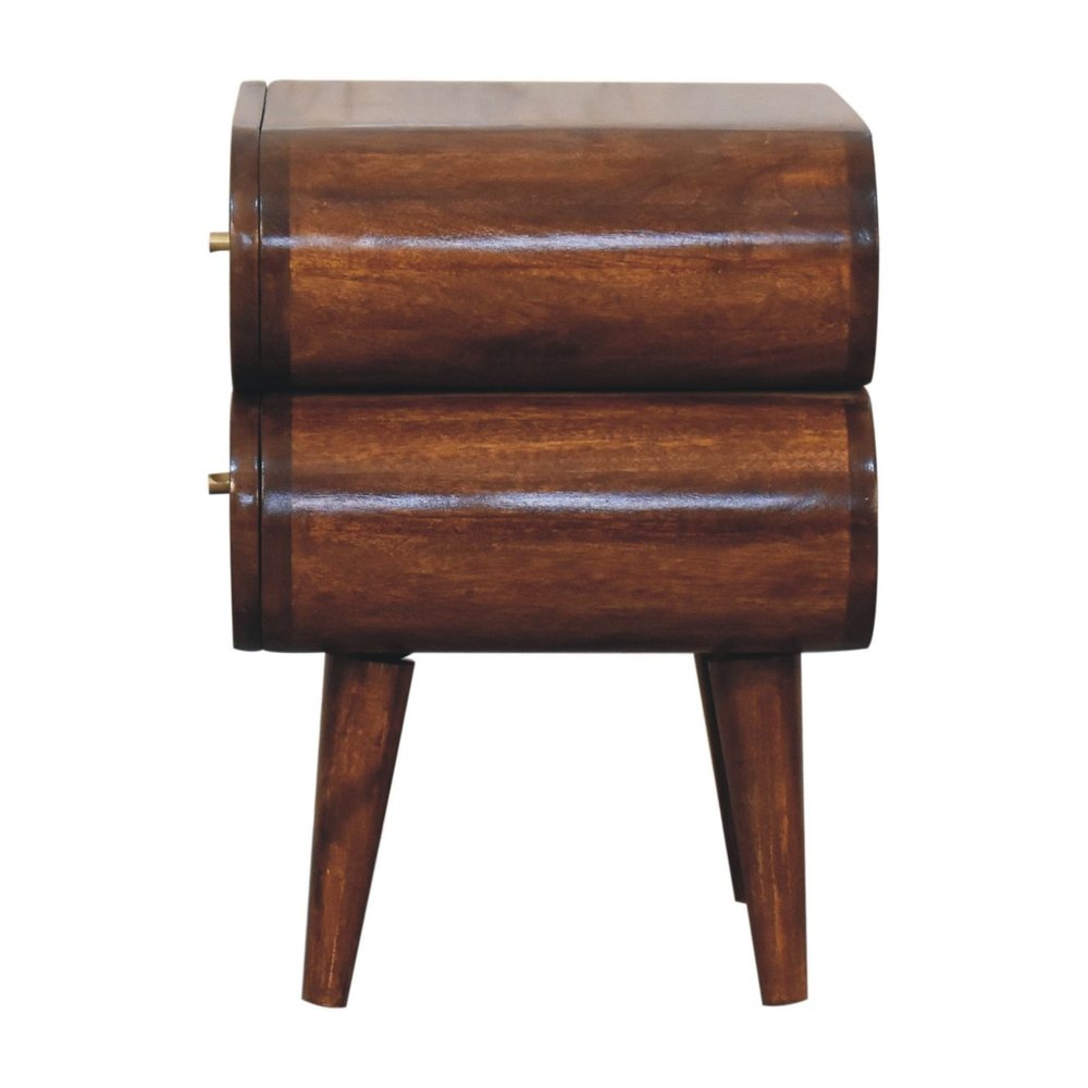20" Chestnut Solid Wood Two Drawer Nightstand