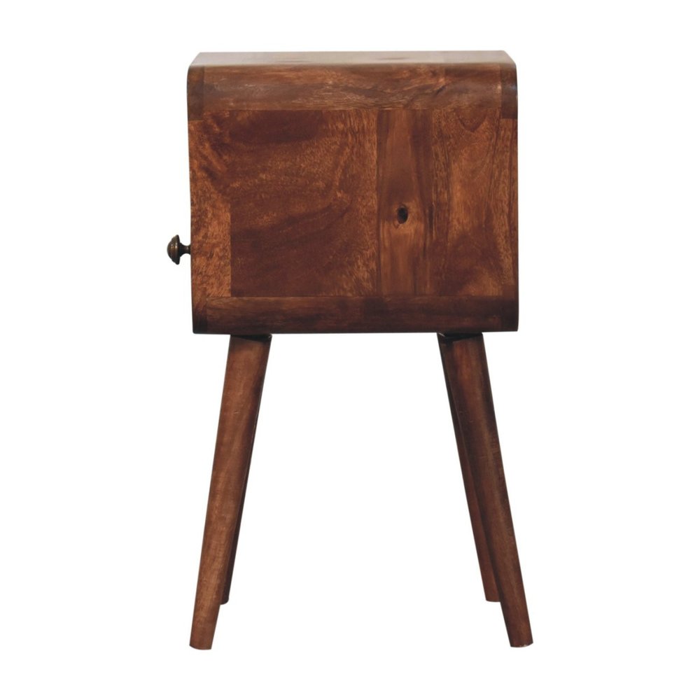22" Brown Solid Wood Square One Drawer Nightstand