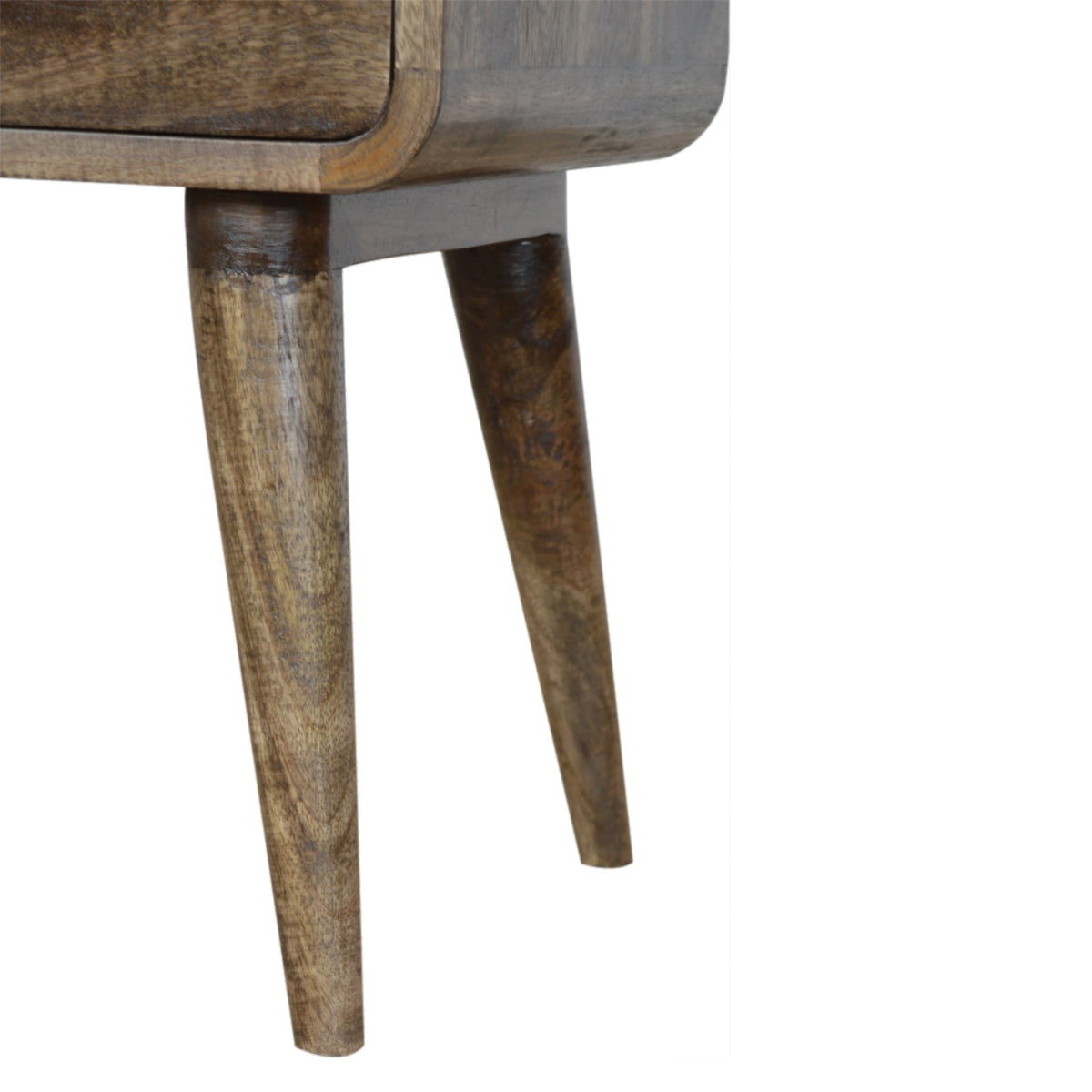 22" Natural Solid Wood Distressed Two Drawer Nightstand