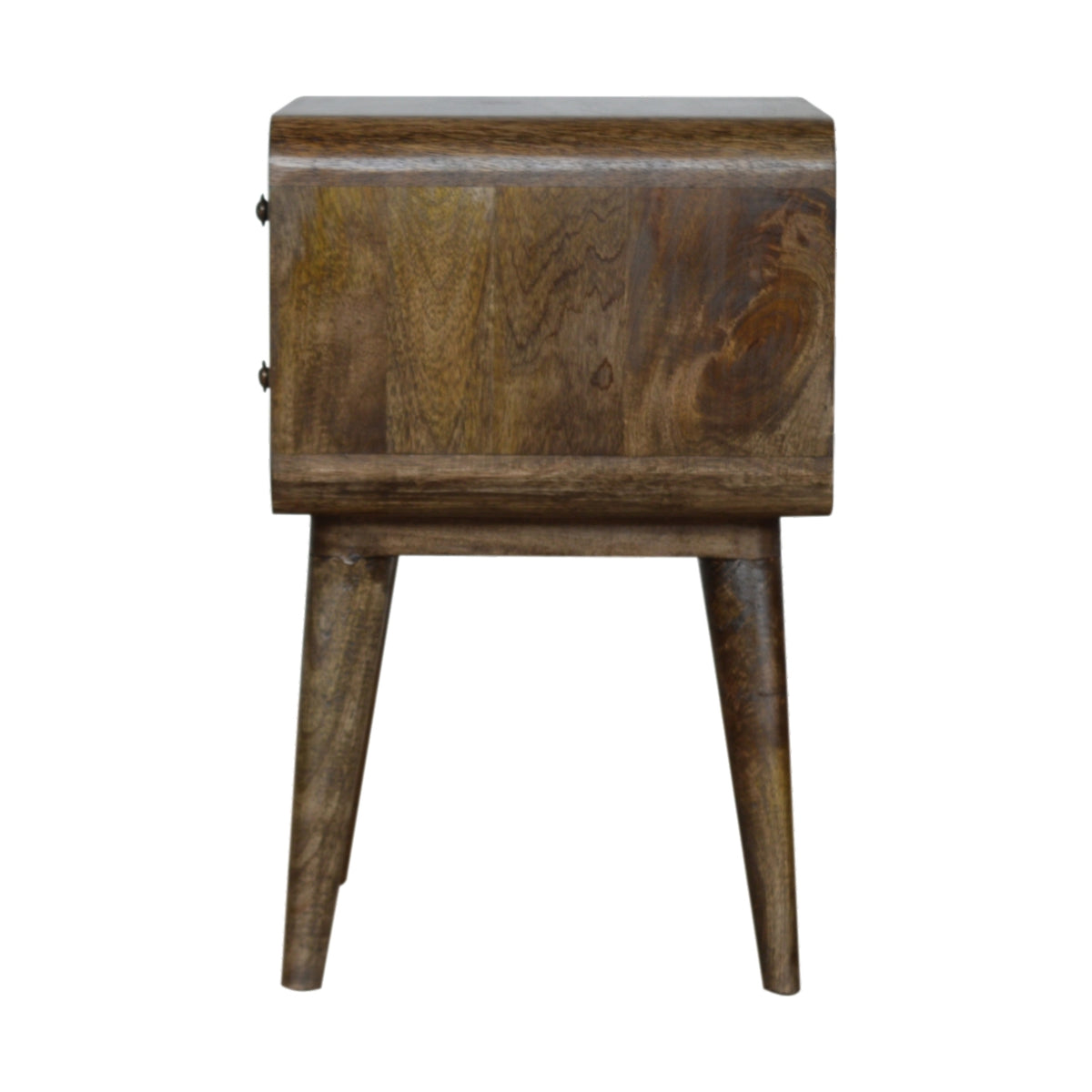 22" Natural Solid Wood Distressed Two Drawer Nightstand