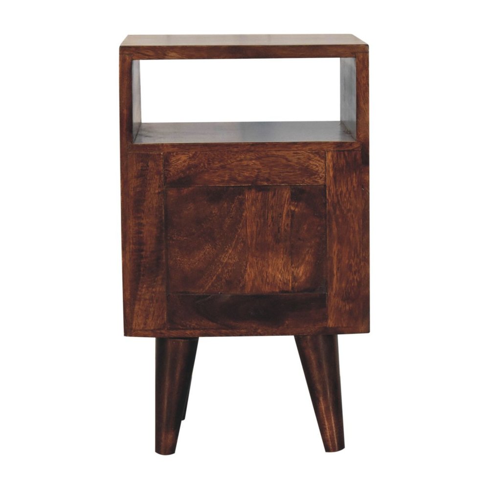20" Walnut Solid Wood Square Two Drawer Nightstand