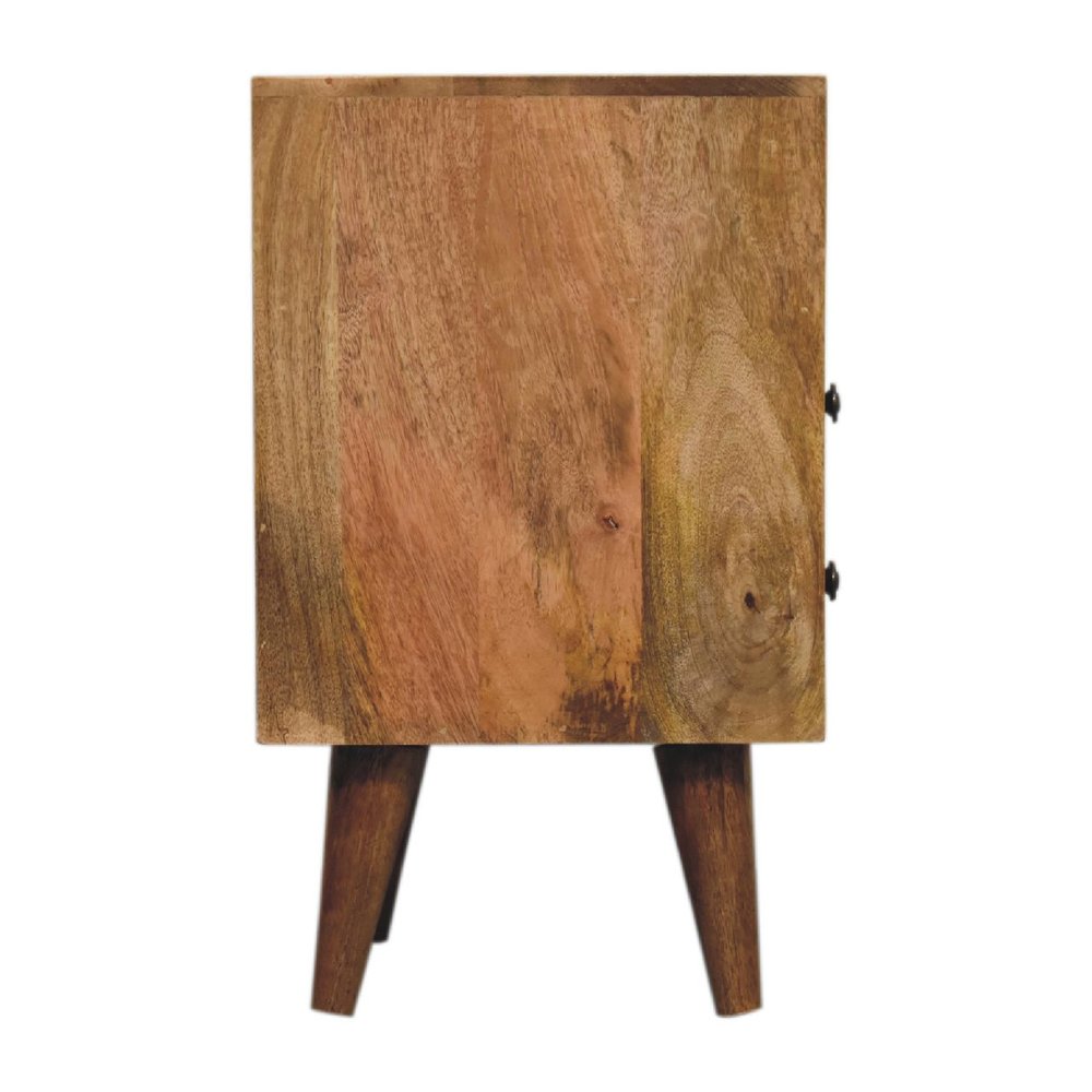 20" Oak Solid Wood Two Drawer Nightstand
