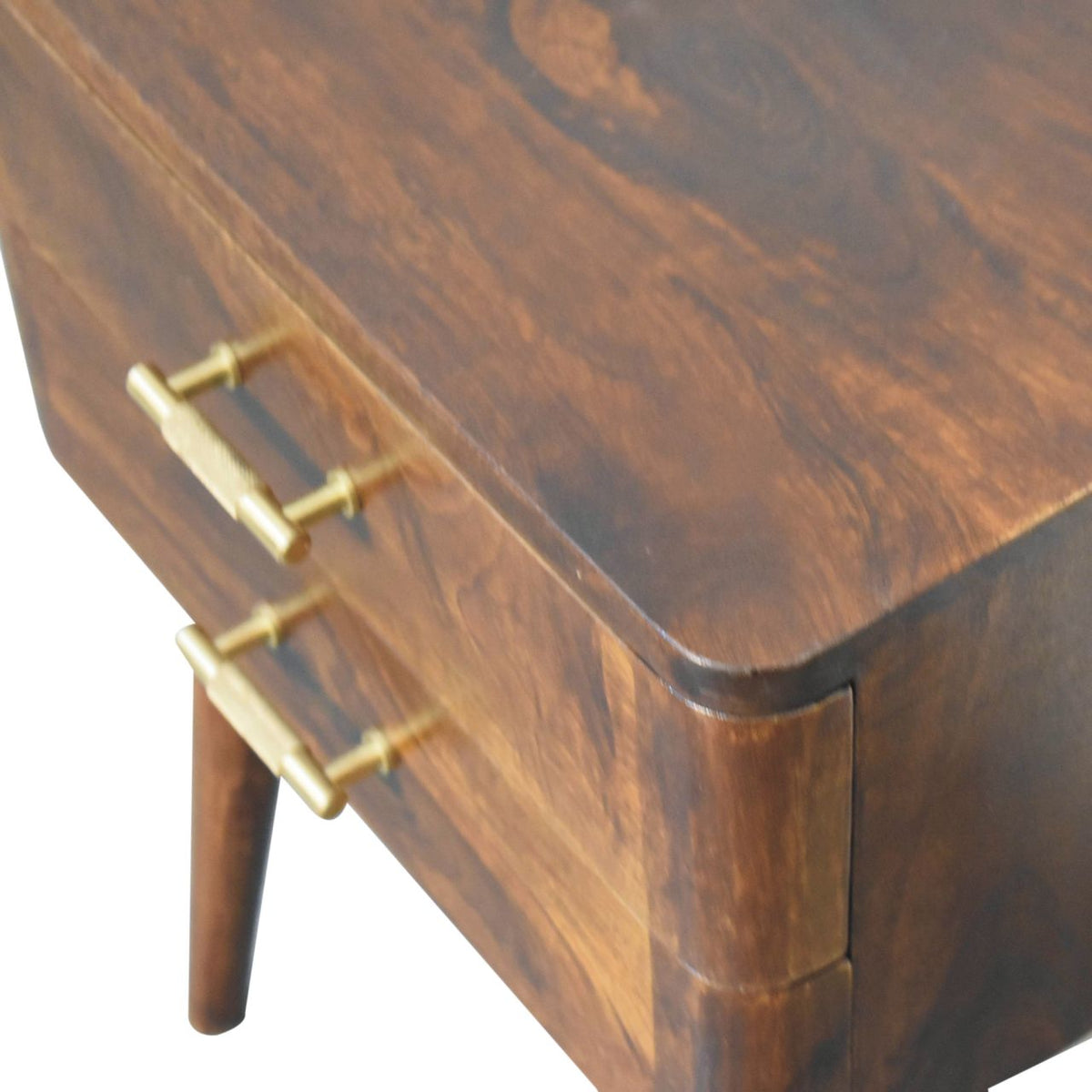 23" Chestnut Solid Wood Two Drawer Nightstand