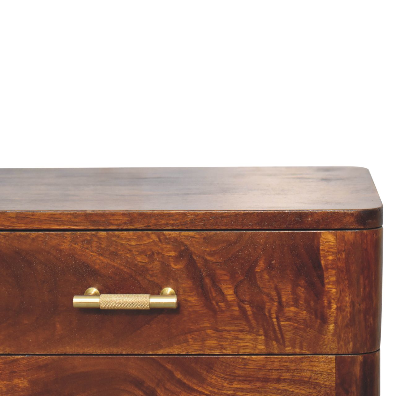 23" Chestnut Solid Wood Two Drawer Nightstand