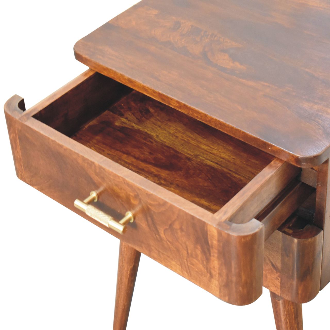 23" Chestnut Solid Wood Two Drawer Nightstand