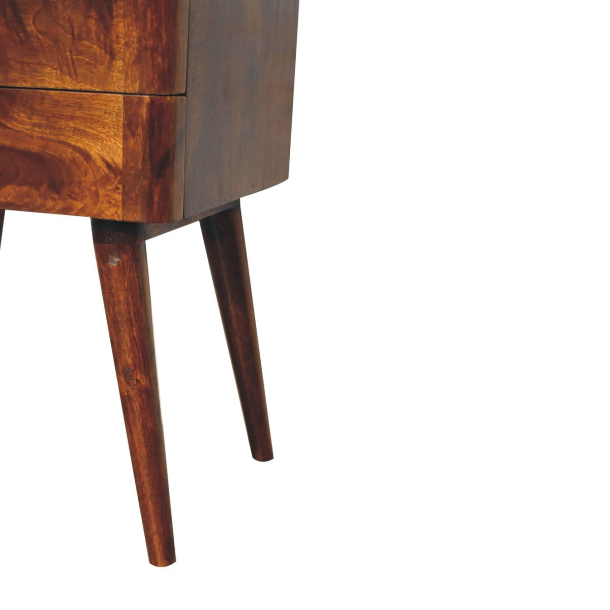 23" Chestnut Solid Wood Two Drawer Nightstand