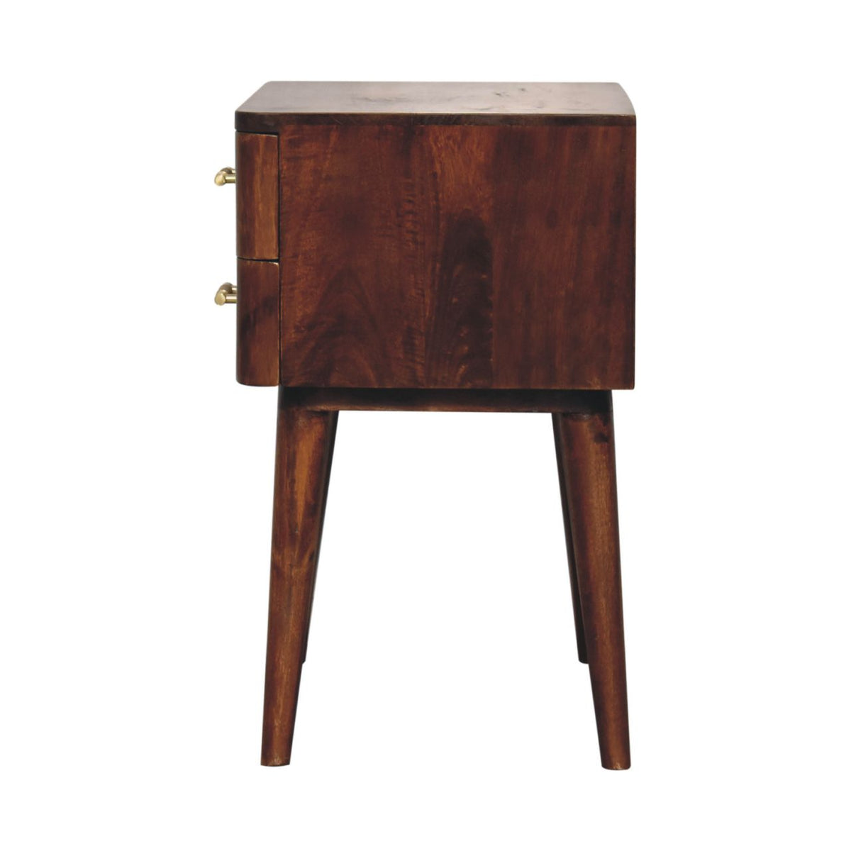 23" Chestnut Solid Wood Two Drawer Nightstand
