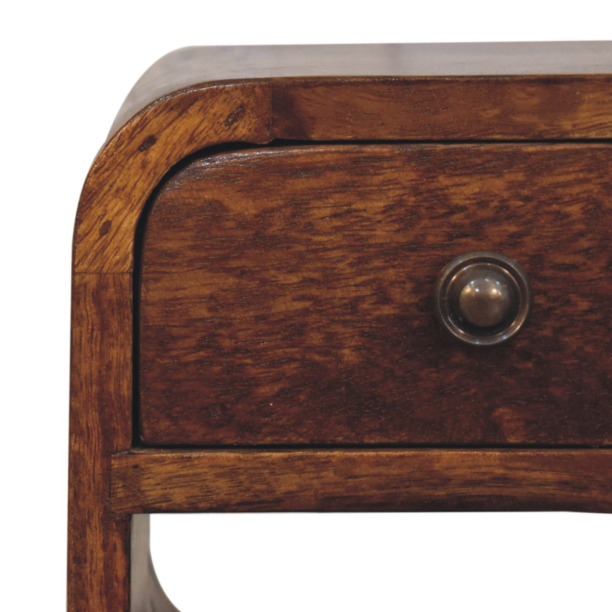 16" Chestnut Solid Wood Square One Drawer Nightstand