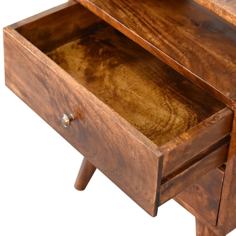 24" Chestnut Solid Wood Two Drawer Nightstand