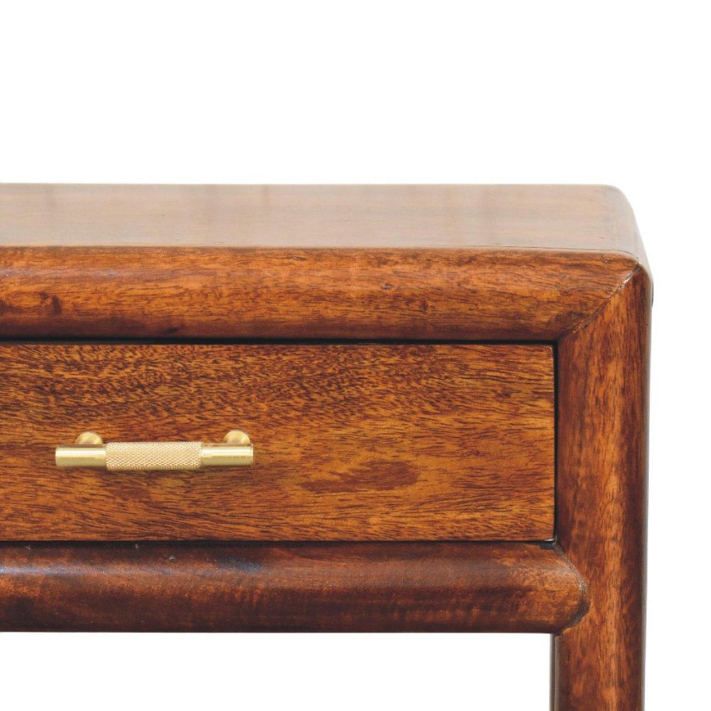 20" Chestnut Solid Wood Square One Drawer Nightstand