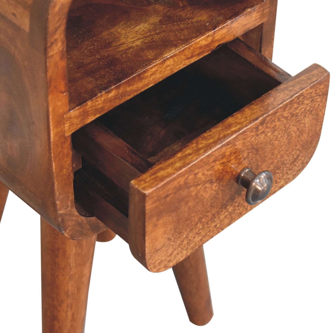 16" Chestnut Solid Wood Square One Drawer Nightstand