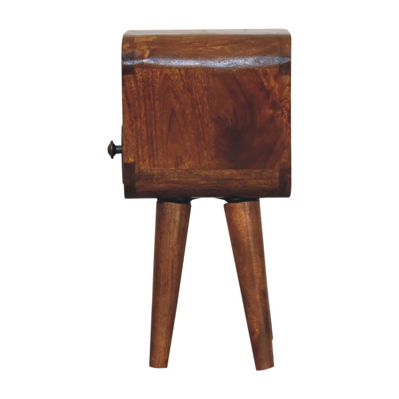 16" Chestnut Solid Wood Square One Drawer Nightstand