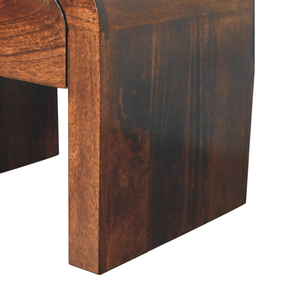 16" Walnut Solid Wood One Drawer Nightstand
