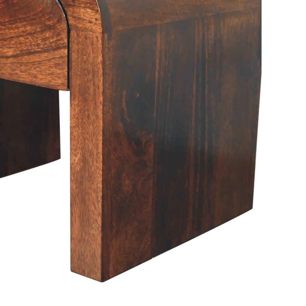 16" Walnut Solid Wood One Drawer Nightstand