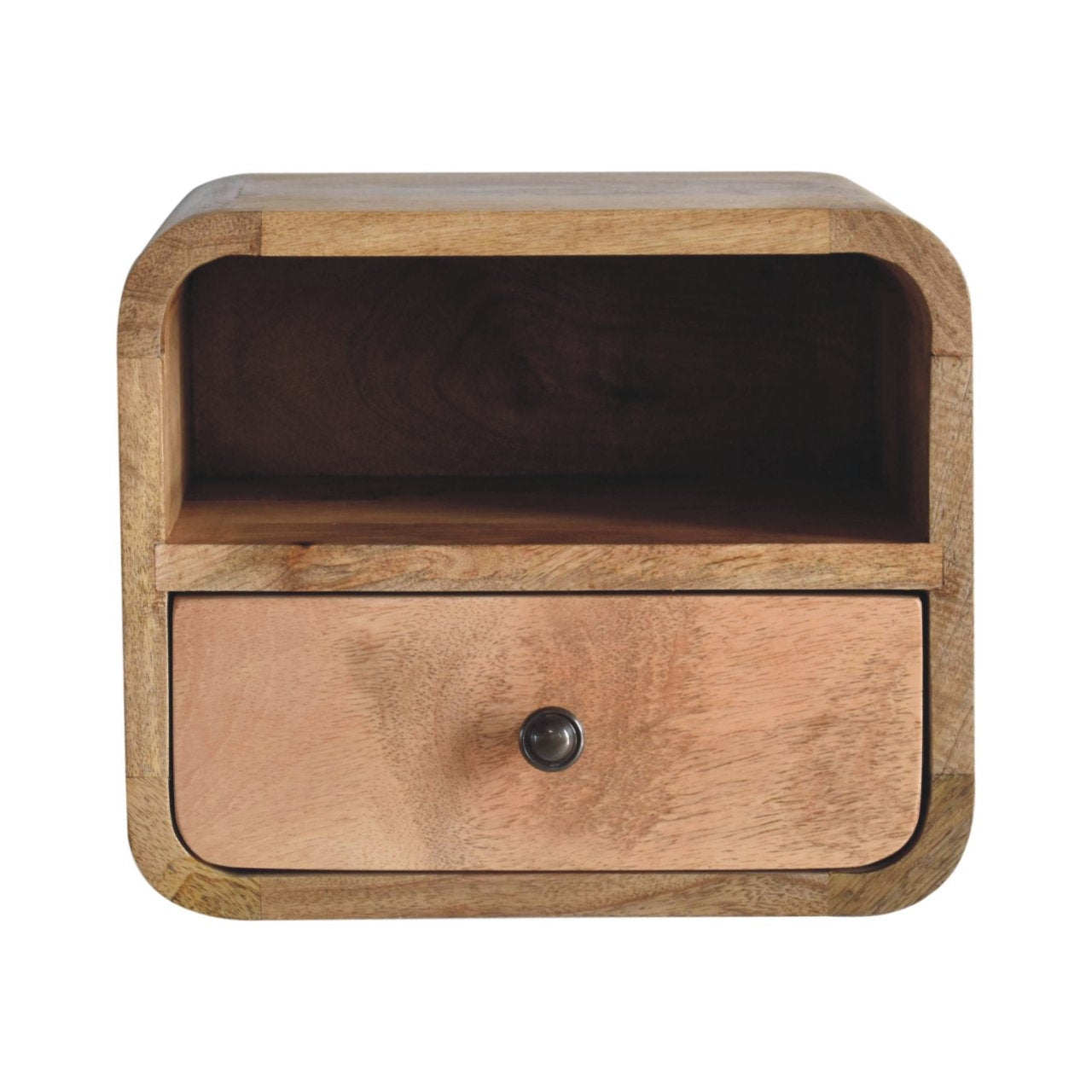 12" Oak Solid Wood One Drawer Floating Nightstand