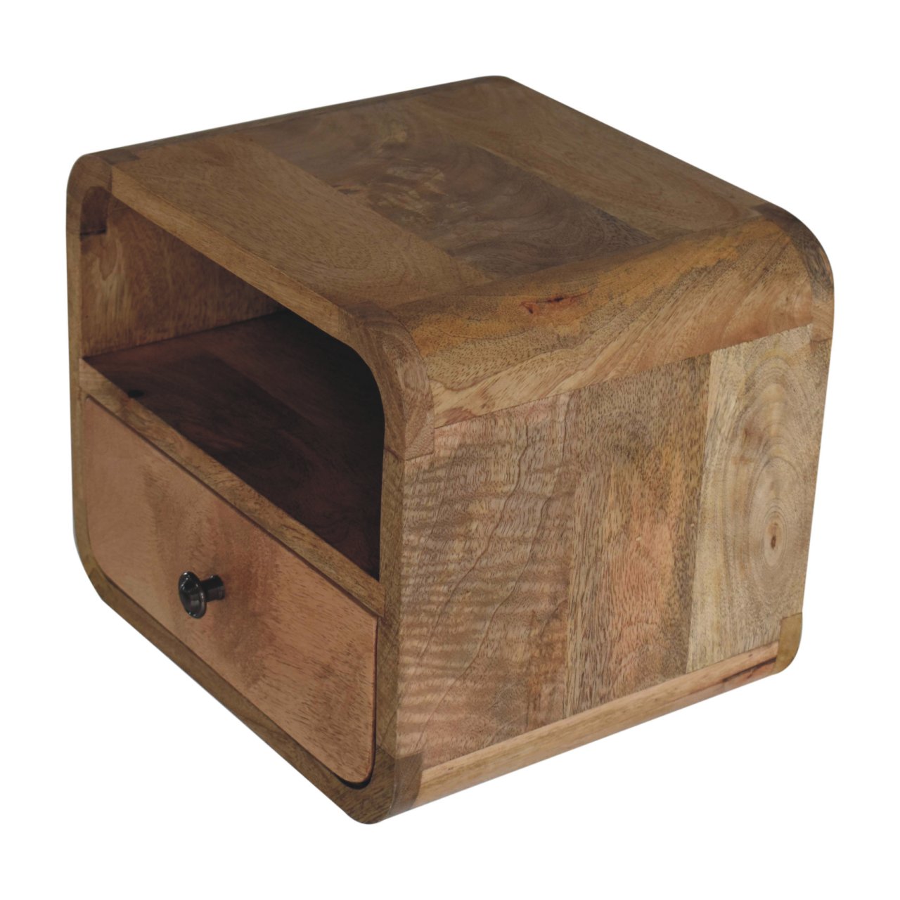 12" Oak Solid Wood One Drawer Floating Nightstand