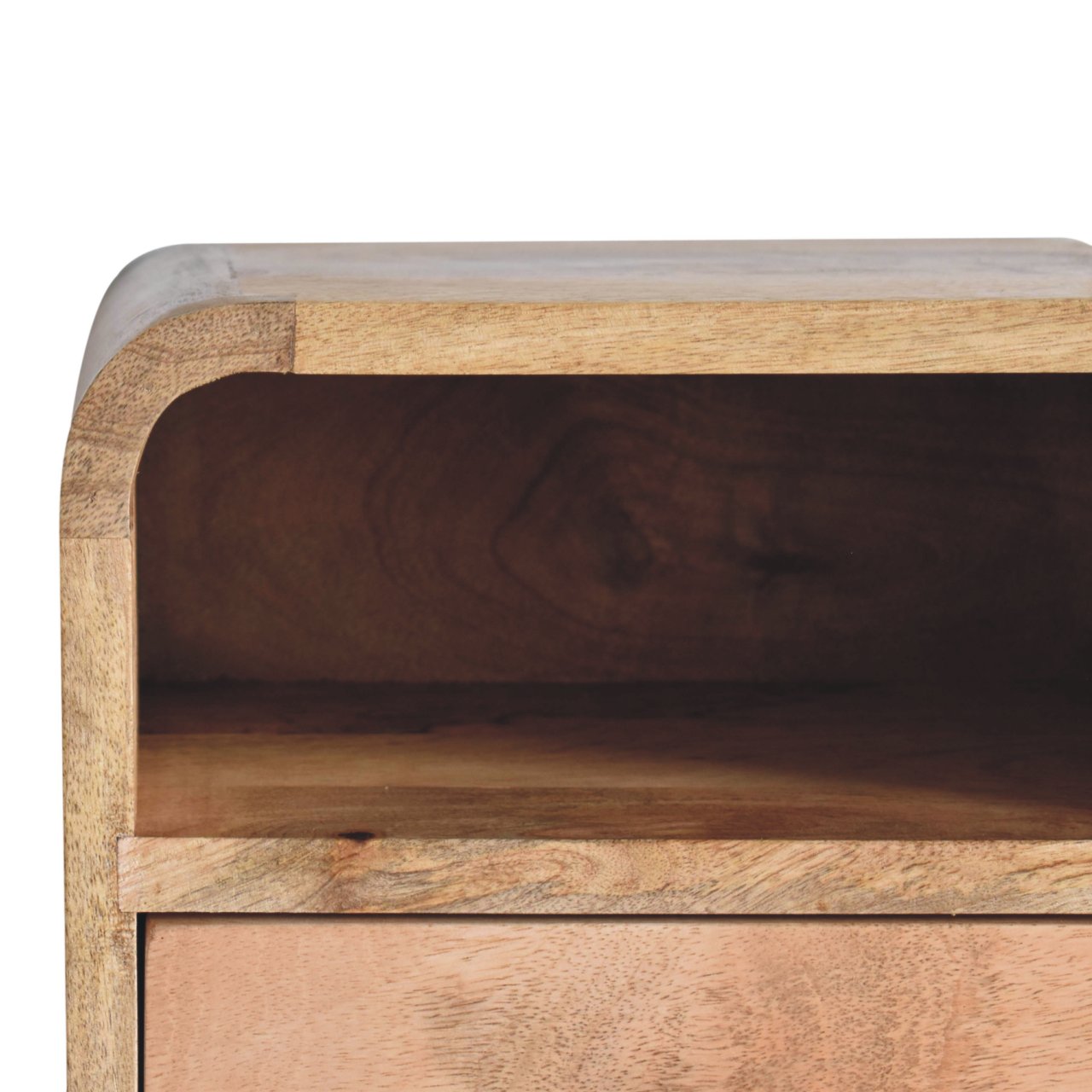 12" Oak Solid Wood One Drawer Floating Nightstand