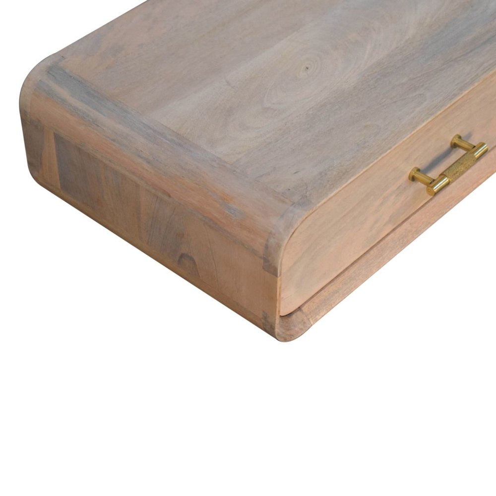 20" Brown Solid Wood One Drawer Floating Nightstand