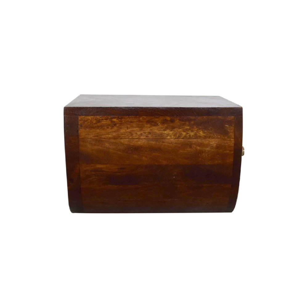 18" Chestnut Solid Wood One Drawer Half Moon Floating Nightstand