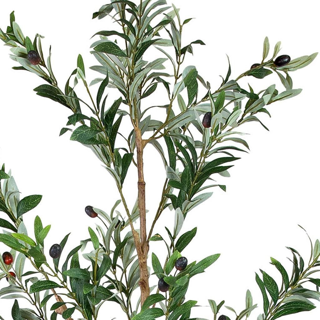 84" Green Olive Artificial Tree in a Black Pot