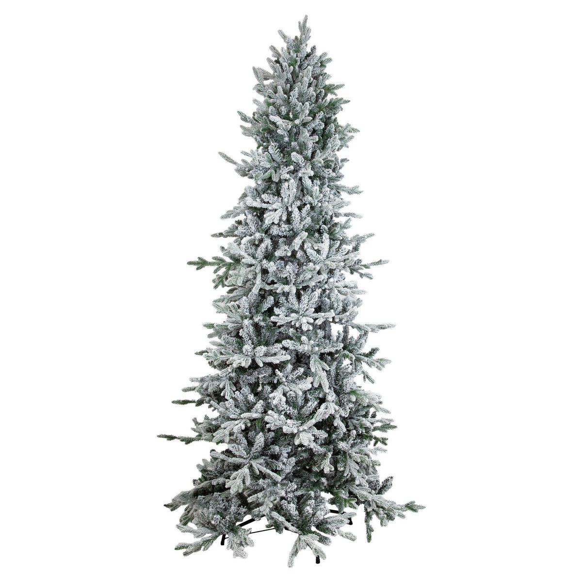 8' Slender Flocked Pine Christmas Tree