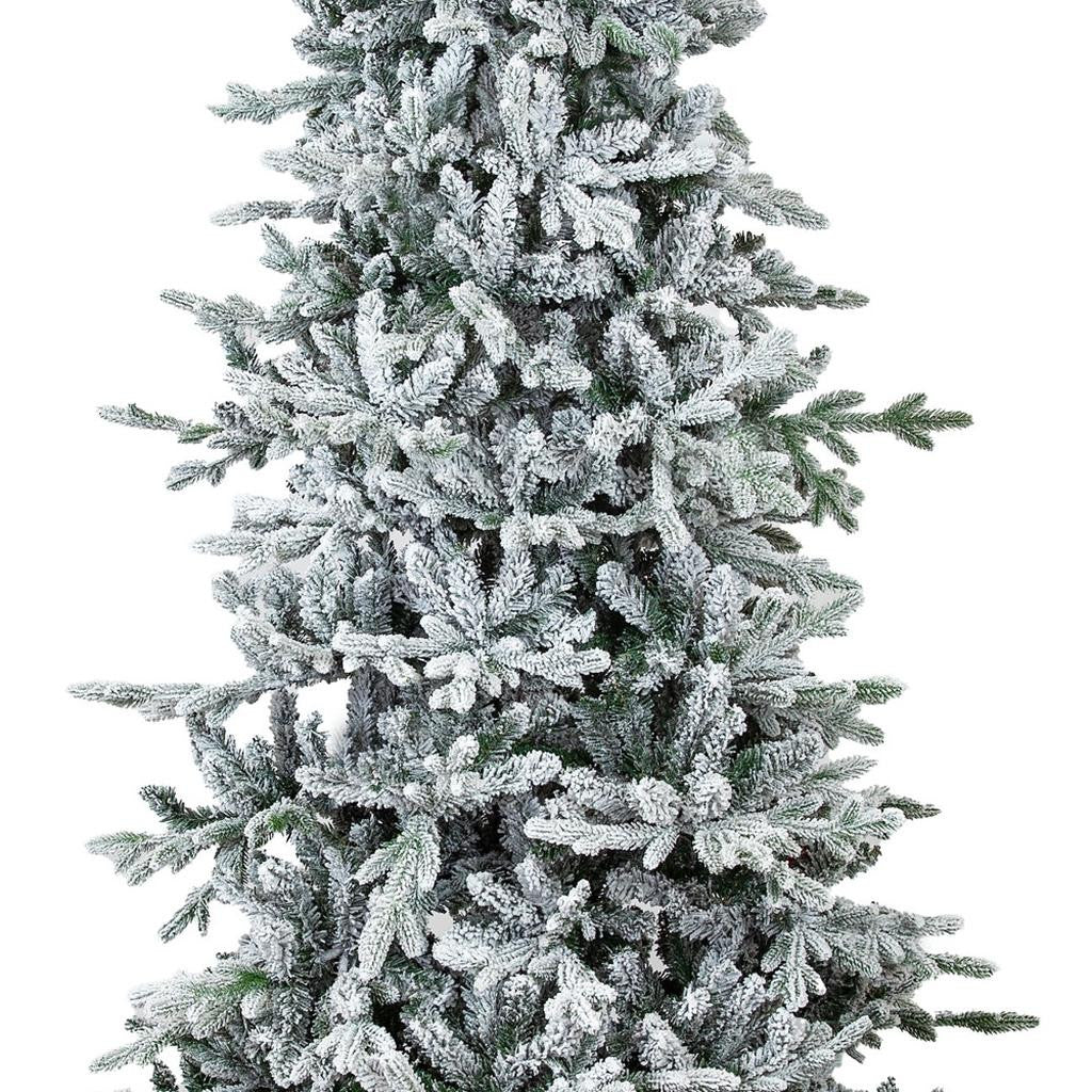 8' Slender Flocked Pine Christmas Tree