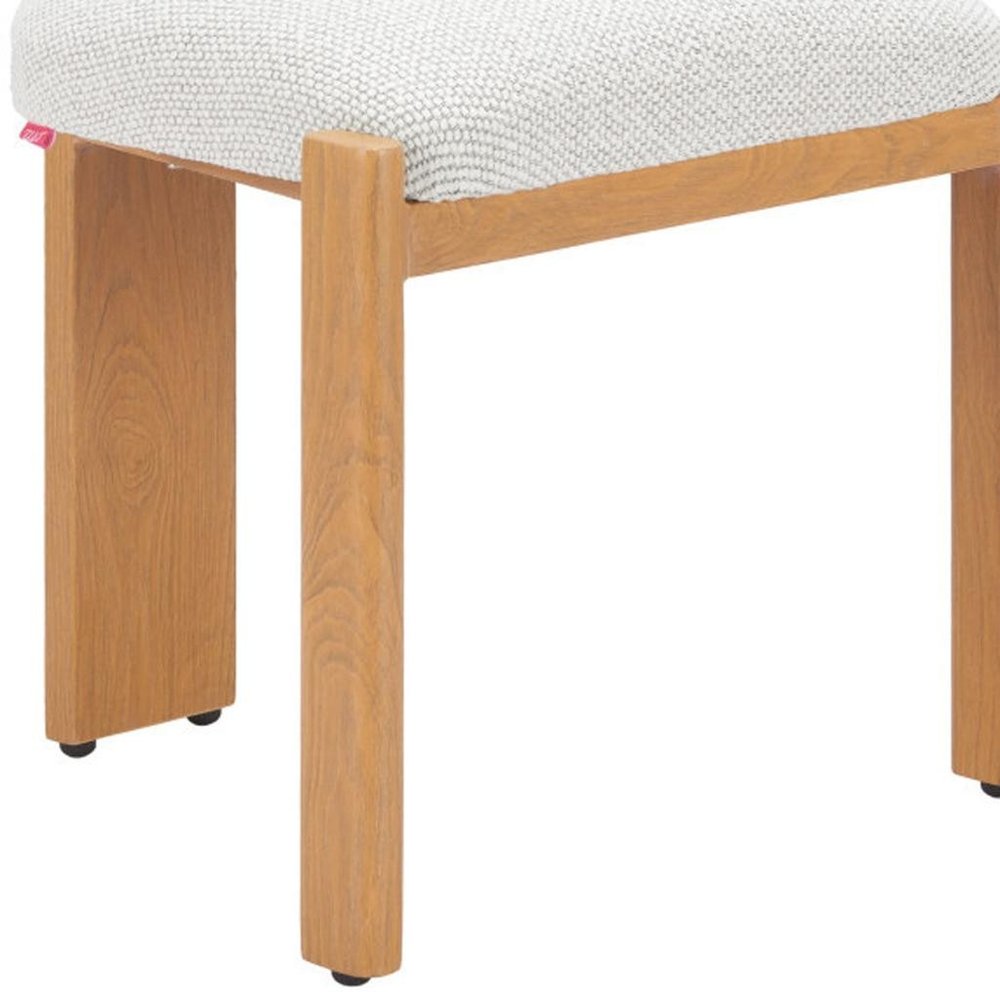 Beige And Natural Olefin And Aluminum Open Back Dining Side Chair