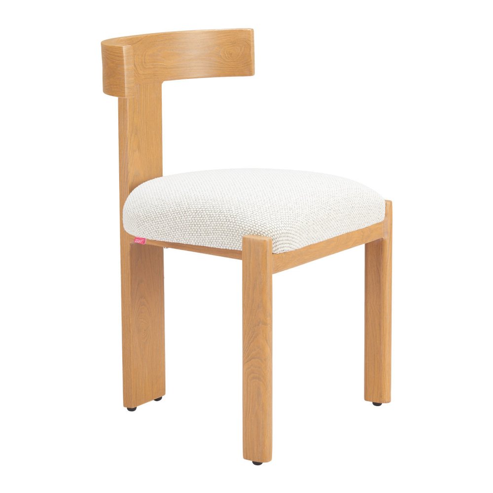 Beige And Natural Olefin And Aluminum Open Back Dining Side Chair