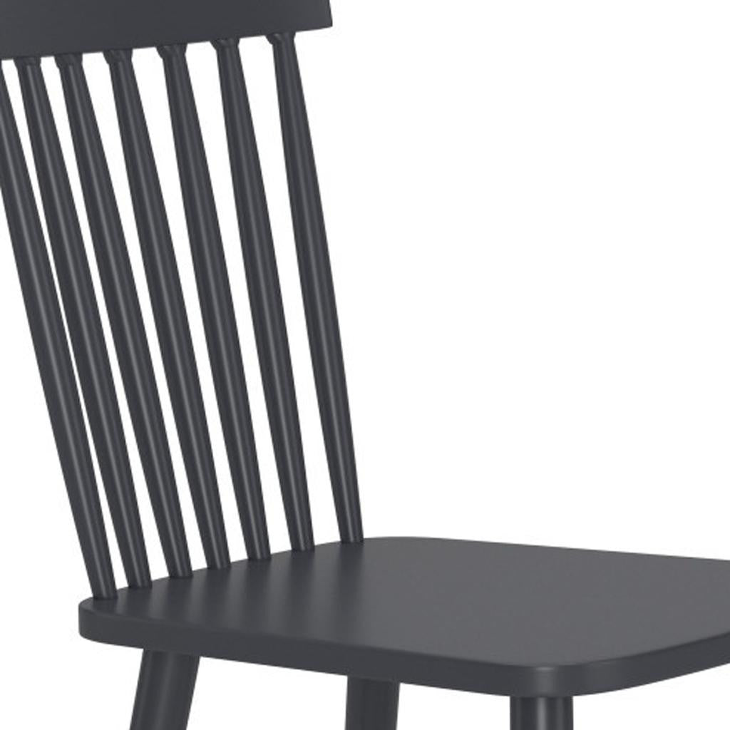 Set of Two Black Aluminum Slat Back Dining Side Chairs