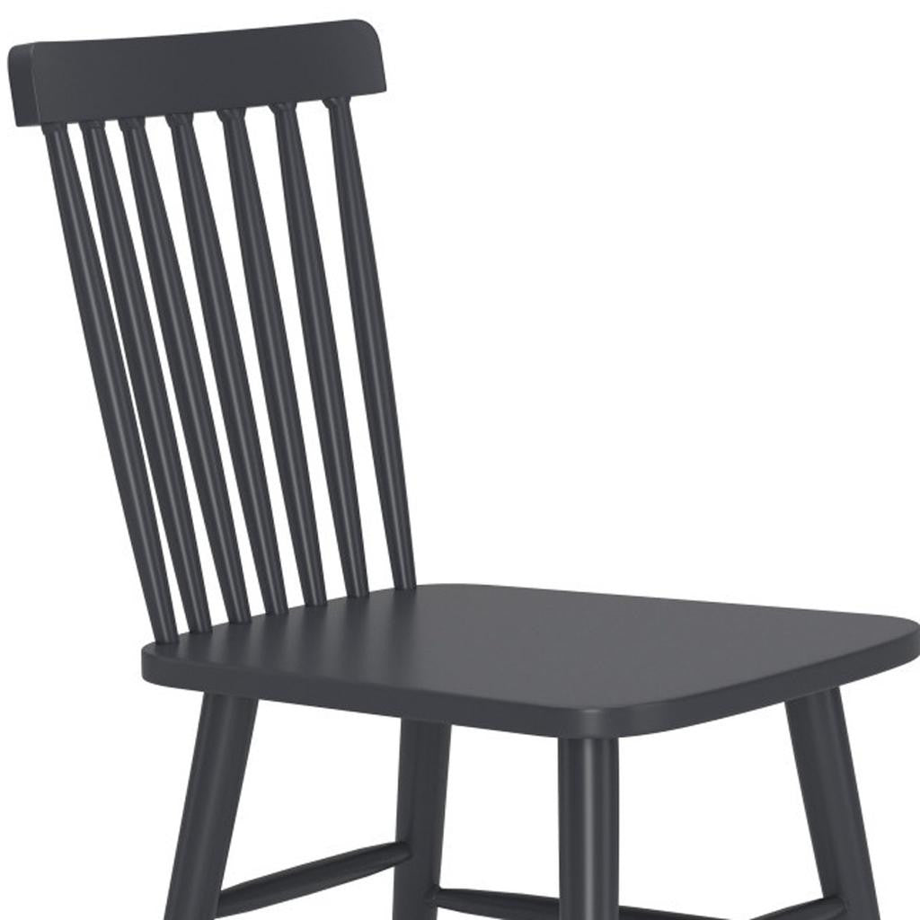 Set of Two Black Aluminum Slat Back Dining Side Chairs