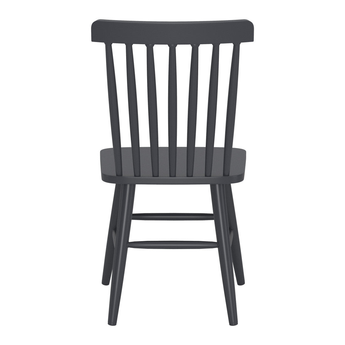 Set of Two Black Aluminum Slat Back Dining Side Chairs