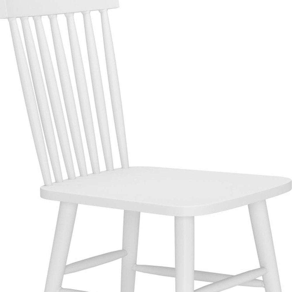 Set of Two White Aluminum Slat Back Dining Side Chairs