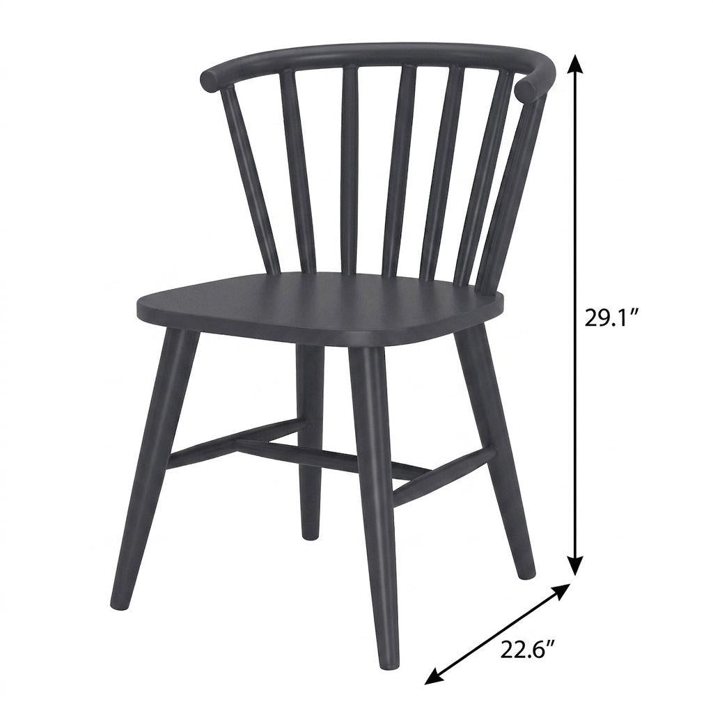 Black Aluminum Windsor Back Dining Side Chair