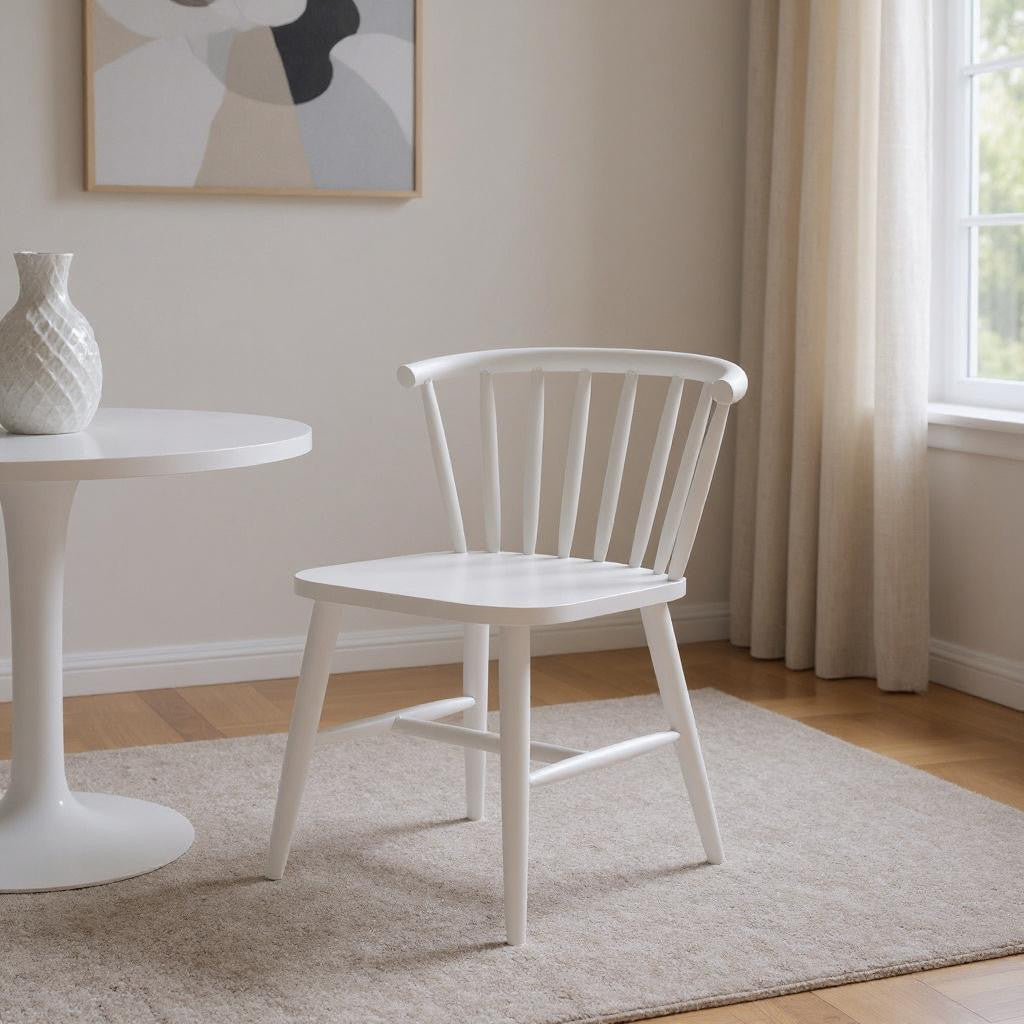 White Aluminum Windsor Back Dining Side Chair