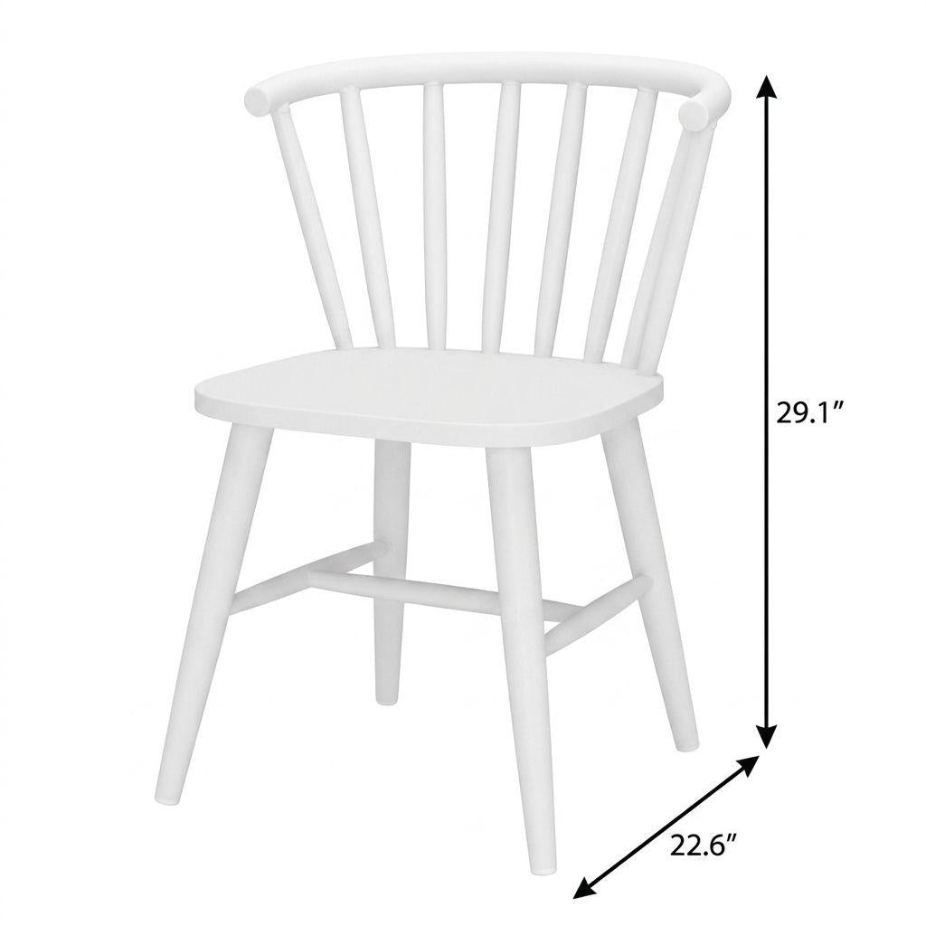 White Aluminum Windsor Back Dining Side Chair