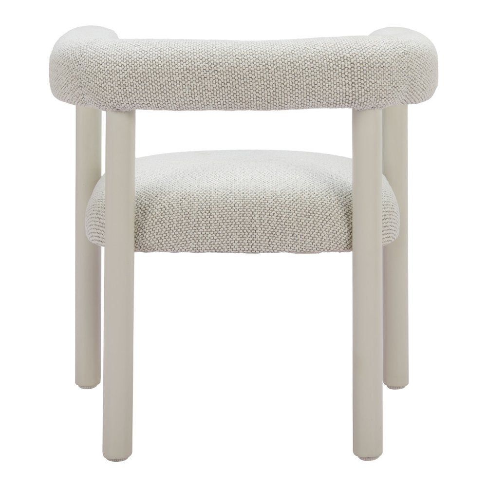 Set of Two White Open Back Dining Arm Chairs