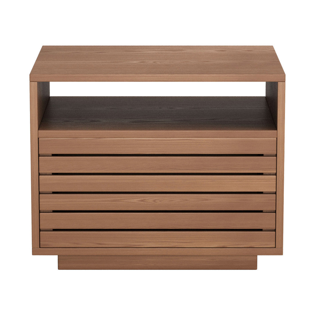 16" Natural Wood Plantation Shutter One Drawer Nightstand