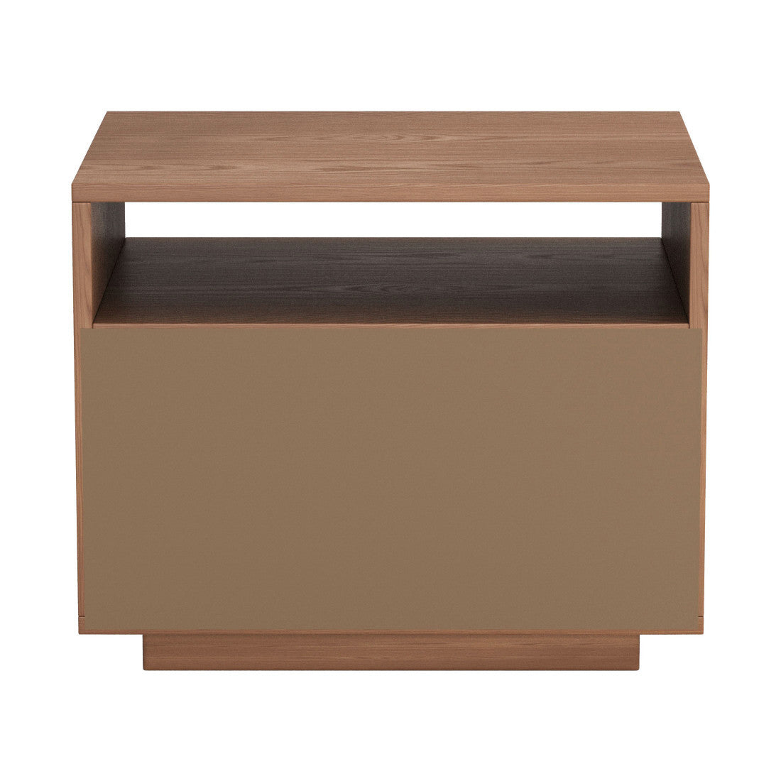 16" Natural Wood Plantation Shutter One Drawer Nightstand