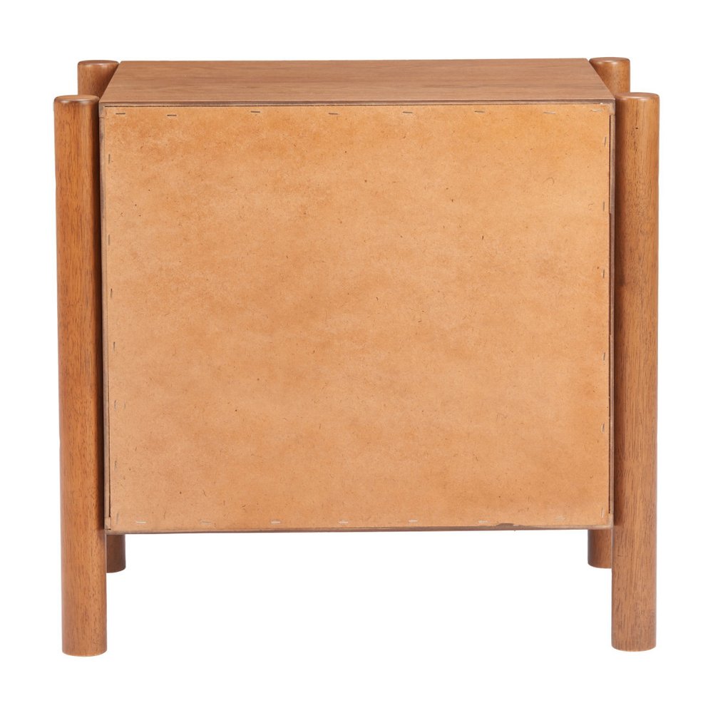 22" Walnut Solid Wood Two Drawer Nightstand