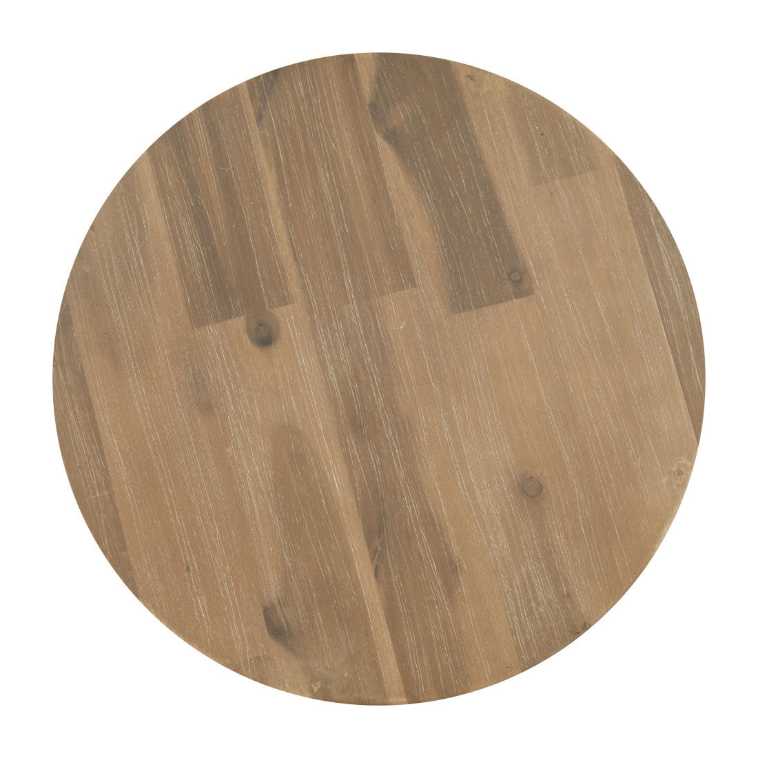 14" Natural Solid Wood Round Outdoor Side Table